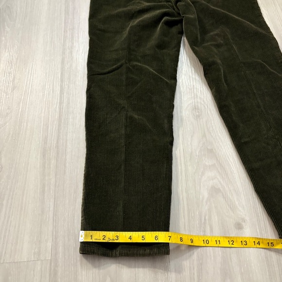 Lauren Ralph Lauren Pant Women Corduroy Olive Green Straight Leg Petite Size 12P - Picture 13 of 15